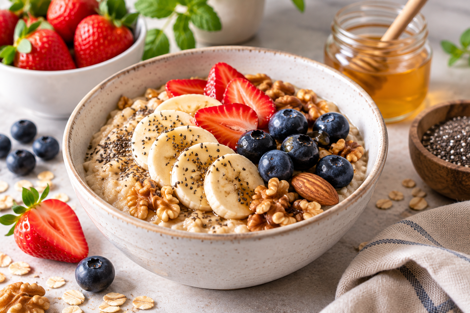 Breakfast essentials - granola, oats and wholesome morning nutrition
