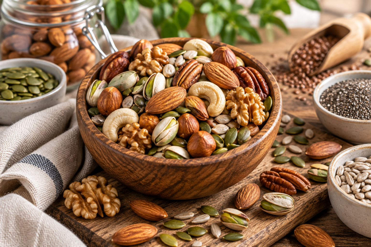 Nuts and seeds - almonds, walnuts, pumpkin seeds mix