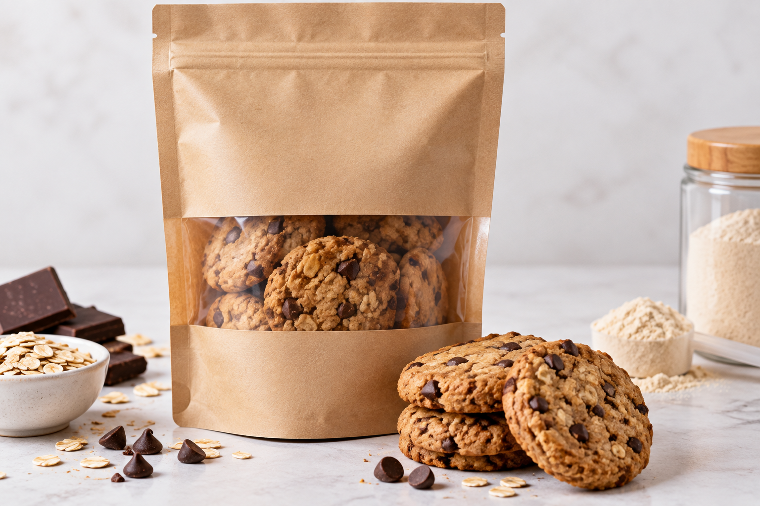 Protein Cookies with almond flour and dark chocolate chips